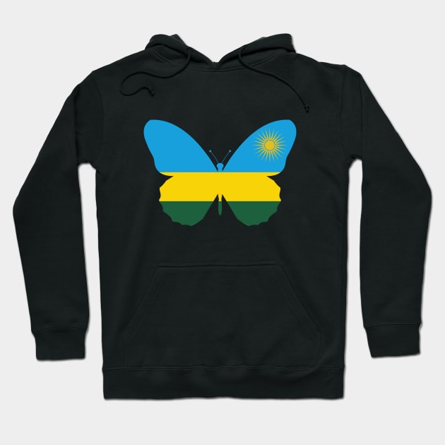 Rwanda Butterfly Hoodie by Wickedcartoons